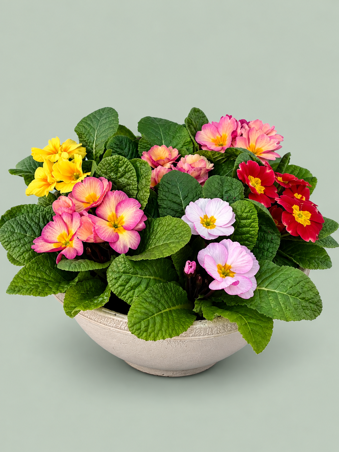 12" Mixed Primula Bowl – Assorted Colours