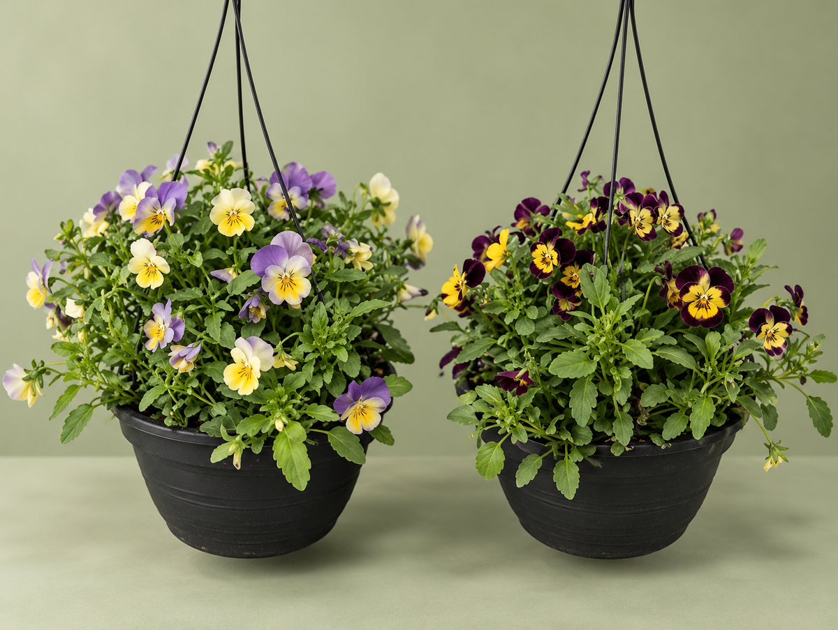 10" Mixed Viola Hanging Basket