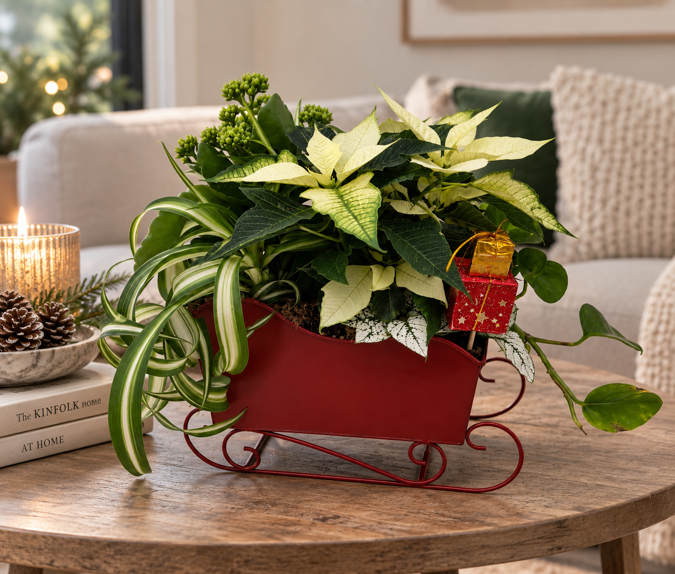 Sleigh Holiday Planter — Approx. 5" × 10"