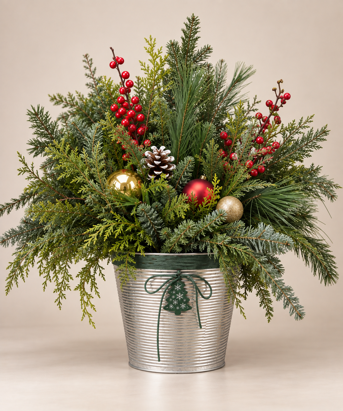 Large Winter Greens Porch Planter – 12"