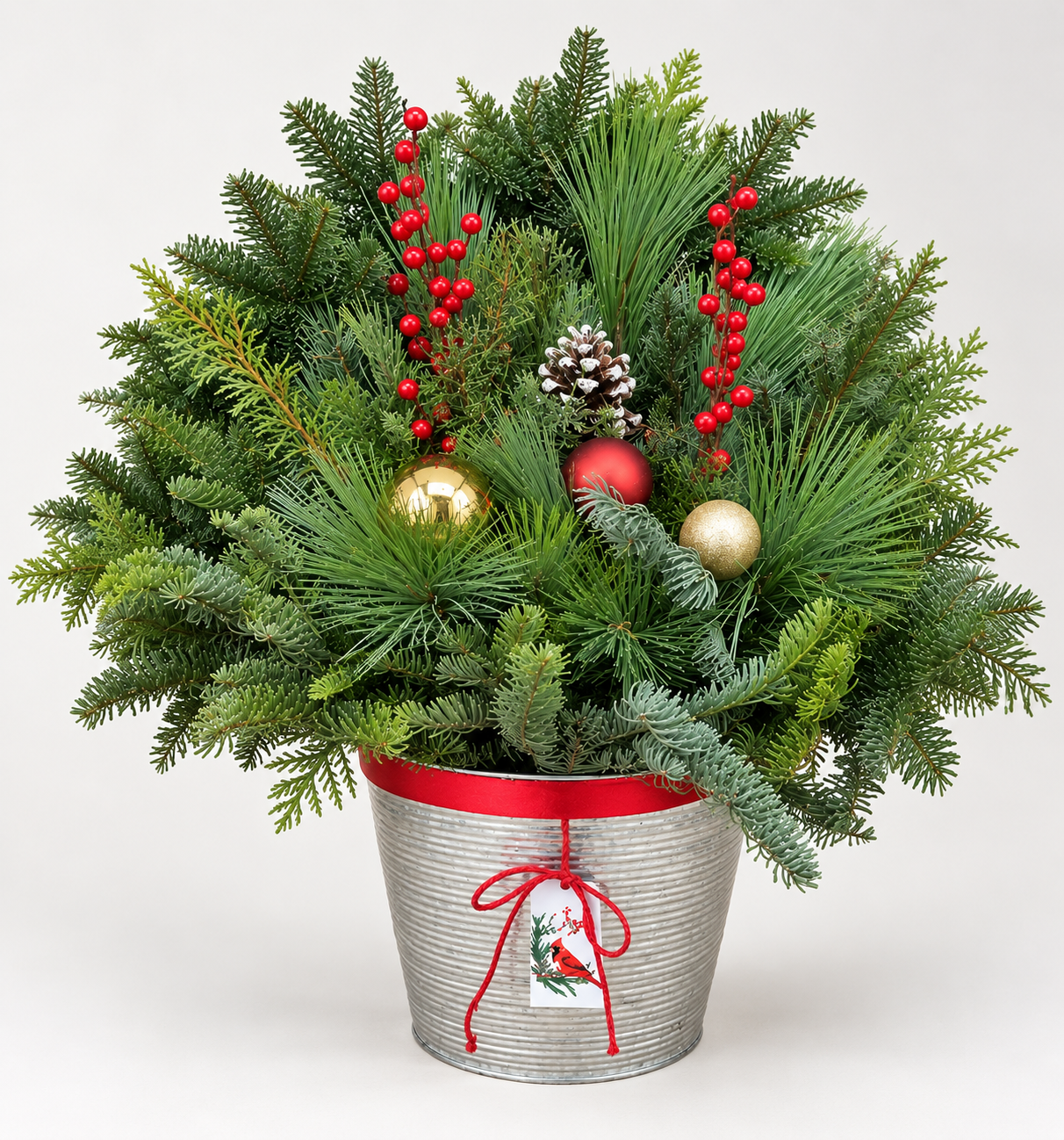 Large Winter Greens Porch Planter — Mixed Winter Greens