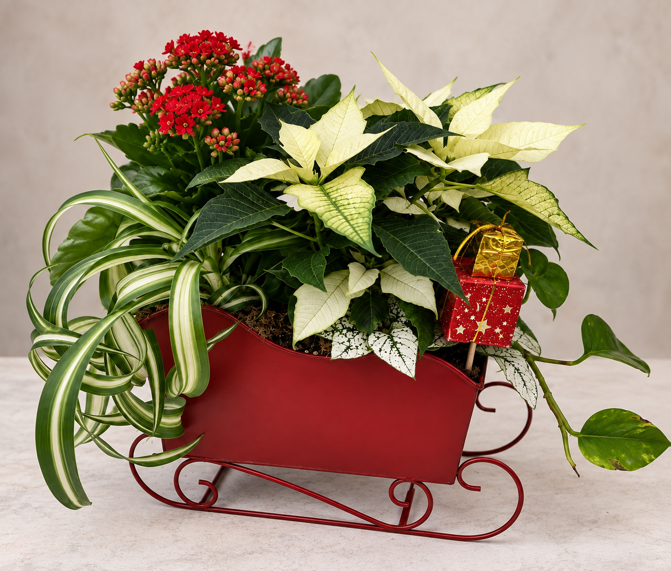 Sleigh Holiday Planter — Approx. 5" × 10"